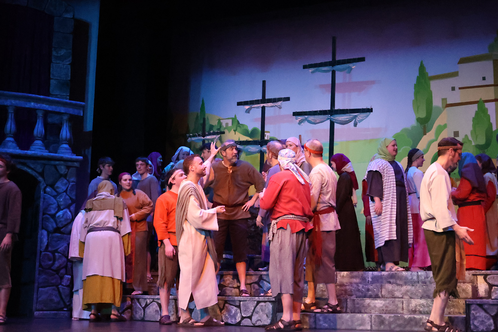 Jesus speaks to a group of men.